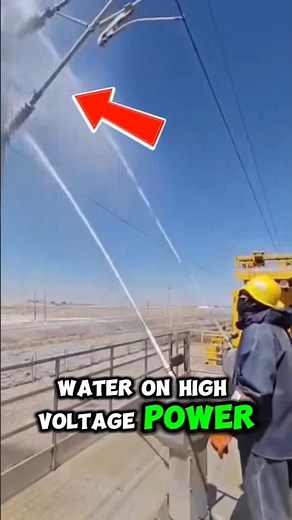 Why Workers Spray Water on High Voltage Power Lines
