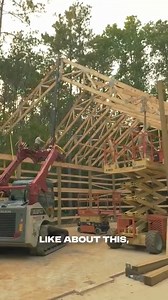 13K views · 51 reactions | Post Frame can still give you vaulted spaces in engineering with a parallel chord truss. Here is a tired Josh Helm admiring the first sights of the rapid post frame system. Learn more about Post Frame Building packages with Burrow's Complete Post-Frame Solutions #barndominium #texasbestconstruction #postframe | Texas Best Construction - Barndominium Builder | Facebook
