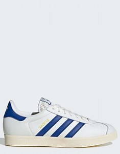 adidas Originals Gazelle shoes in core white / royal blue / crea | ASOS