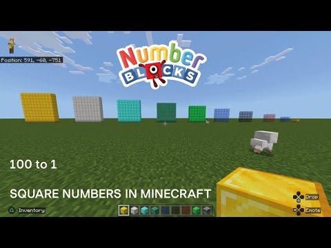 Square Numbers 1-100 in Minecraft
