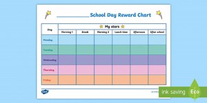 School Day Reward Chart