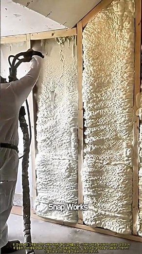 우레탄 폼 시공하는 방법: 기밀성을 극대화하는 현대식 스프레이 단열 시공 과정 #worker #process #insulation #tools #building