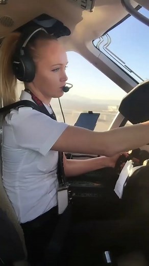 Flying Girl Pilot Seats Landing Cockpit View