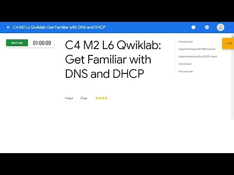 C4 M2 L6 Qwiklab: Get Familiar with DNS and DHCP