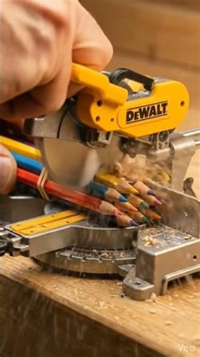 Mini miter saw cutting pencils #chainsaw #wood #woodworking #bushcraft #chainsaw #asmr #asmrshorts