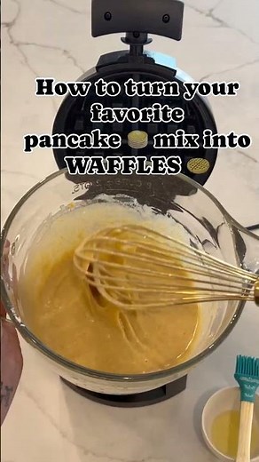Turn pancake mix into waffles. It's easy!
