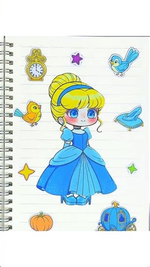 Cute Disney Princess 👸 Gacha Sticker Book #cute #disneyprincess #gachalife #shorts