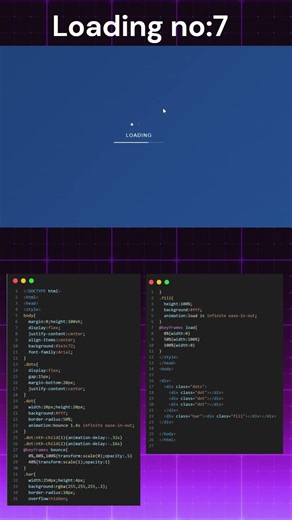 Satisfying Loading Animation in PureCSS #webdevelopment #htmlcss#css#frontend#html#webdesign#coding