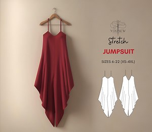 Stretch Jumpsuit PDF Sewing Pattern Sizes XS-4XL Layered Pattern Instant Download - Etsy