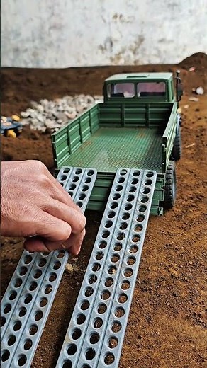 RC Truck Hauling a Mini Excavator! Heavy Load Offroad Challenge! #rccar #automobile