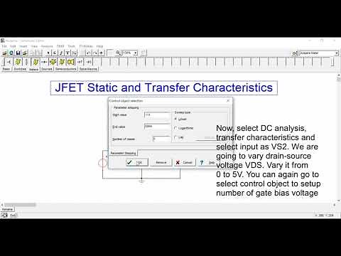 JFET characteristics simulation (in TINA-TI) | Extraction of rd, gm and mu
