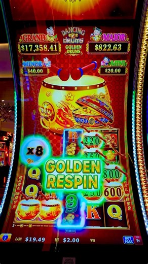 8X Multiplier On Dancing Drums Golden Drums! #730slots #shorts #casino #gambling