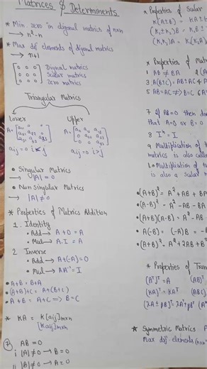 Quick revision notes for NDA maths | Matrices and Determinents ( part-1)