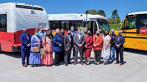 Cherokee Nation unveils first electric school bus in Oklahoma plus two electric transit buses
