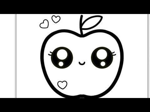 🍎 How to Draw an Apple | Easy Kawaii Apple Drawing for Kids & Toddlers 🎨