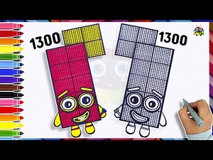 Numberblock 1300 Drawing & Coloring For Kids | Learn How To Draw Numberblocks Easy | Art Start