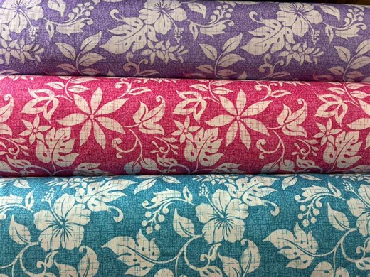 Stylized Hibiscus Tropical Flower Pareau Fabric, 100% Cotton Poplin 44/45” Wide, Hawaiian Island Print by the Yard - Etsy