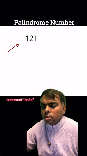 Rakesh Kumar on Instagram: "Palindrome Number. #dsa #coding #codinginterview"