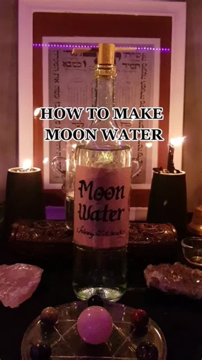 Moon water is used to enhance intentions, intuition, and spiritual connection, and for cleansing rituals. #onthisday #fyp #johnnywitchcakes #tarot #witchtok
