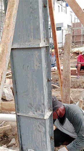 more precise columns using iron plate formwork.