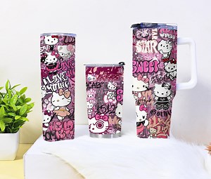Hello Kitty Graffiti Tumbler 40oz 30oz 20oz, Cute Urban Mug, Leakproof Coffee Cup, Travel Gift for Her, Aesthetic Street Style Tumbler - Etsy