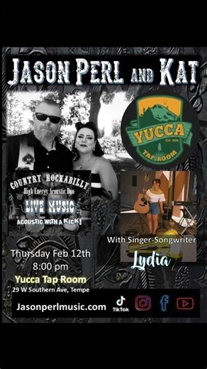 Save the Date Tempe!! 2-12-26 Mark your calender Jason Perl and Kat will be yuccataproom Feb 12th at
