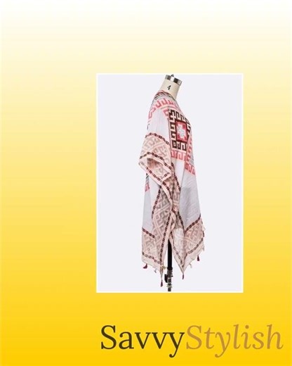 Aztec Print Kimono Cardigan | Soft Viscose | Effortless Style, Flattering Fit - One Size, Fringe ...