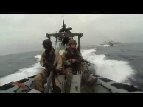 Dutch Marines shooting and arresting Pirates in Somalia.