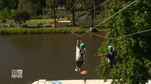 63K views · 496 reactions | A 130 metre zipline over the Yarra has been launched next to Federation Square. The new attraction opens to the public tomorrow, as the latest ploy to bring people back to the city. #9News | Nightly at 6pm | 9 News Melbourne | Facebook