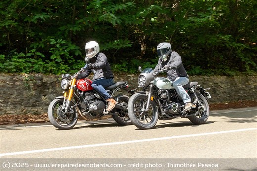 Essai comparatif Honda GB350S et Triumph Speed 400