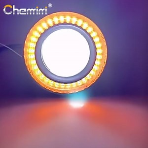 Chemini 3" LED Fog Light Angel Eye Universal Projector White Halo Ring Angel Eyes 12V 10W 1200LM for LED Headlight DRL Driving Light Fog Lamp Bulb -2 Pack