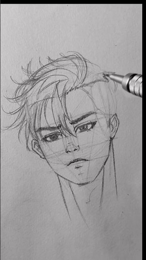 How to Draw Handsome Anime Boy Face Step by Step #shorts