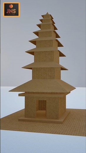 3D Cardboard temple Craft | Easy DIY Mini House Making Step-by-Step