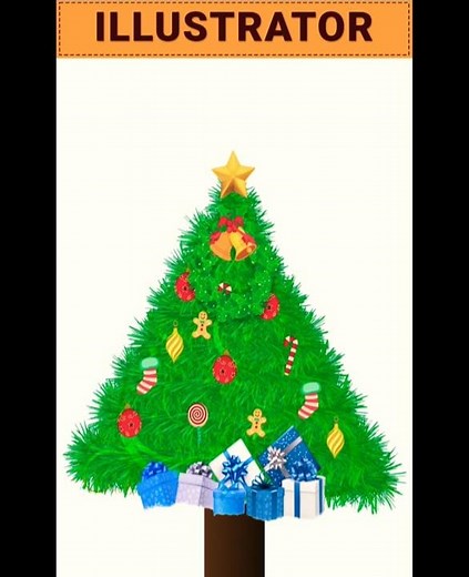 Create a Christmas Pine Tree in Illustrator 2026