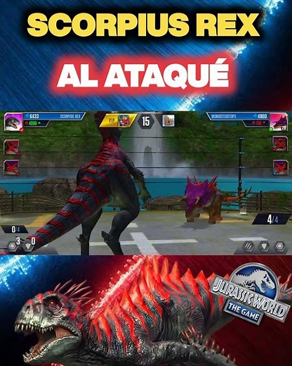 SCORPIUS REX NIVEL 40 AL ATAQUÉ EN JURASSIC WORLD THE GAME