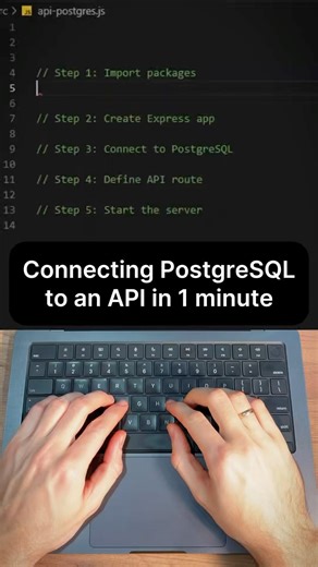 Connecting PostgreSQL to an API in 1 minute Node.js 🔥