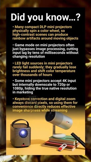 Mini projector for streaming: color wheel secrets, lag issues and LED lifetime realities