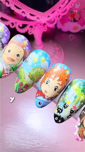 Ghibli mágico 26 de Enero #nailart #nailartist #arteenuñas #uñas #nailsdesign #nails