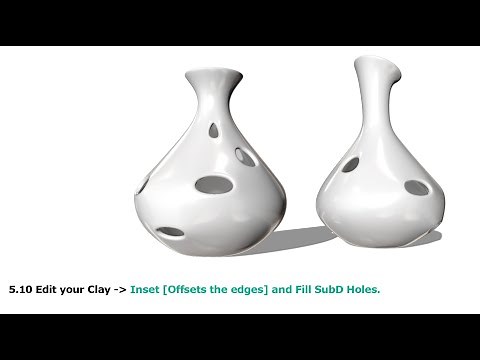 Intro to SubD using Inset and Fill Holes commands in Rhino 7, full course at www.Rhino3D.Education