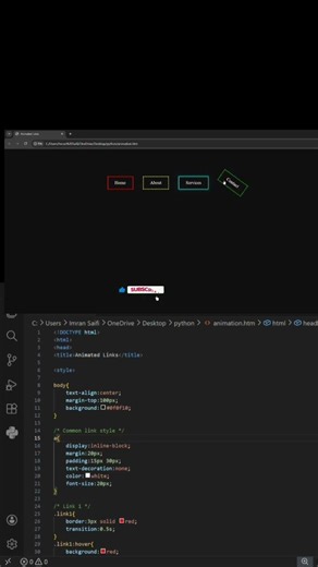 Html Link animation for beginners #coding #classhtml