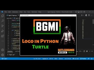 BGMI Logo Drawing Using Python Turtle | Python For Beginners | PUBG | ‪@BattlegroundsMobile_IN‬​