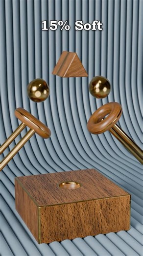 0% vs 100% Satisfying TWO Gold Sphere | 3DCG Soft Body Simulation