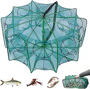Collapsible Fish Traps Folding Fishing Net,Thickened Fishing Traps for Crayfish Minnow Shrimp Crawfish Crab