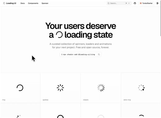 Introducing Loading UI ⏳if your loading state is just it's for you→ 35+ components→ shadcn compatible→ simplest api, fully customizablefree and open-sourceinstall, customize, plug-incheck at loading-ui(.)com 🔥