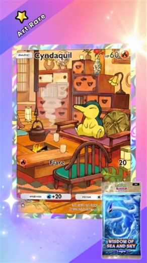 Cyndaquil (Art Rare) in Booster packs Wisdom of Sea and Sky | Pokemon TCG Pocket #pokemontcg