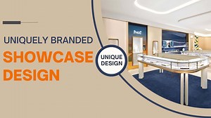 UNIQUELY BRANDED SHOWCASE DESIGN This is a flagship store of Piaget, with blue and gold as the main colors for the front door and a carefully designed interior that combines distinctive blues with soft gold light. The store features several large curved showcases, painted in white and outlined with gold lines, with an open design that allows customers to admire the exceptional pieces up close. Showcase design like this is unique to the brand, if you also want to customize the showcase that highl