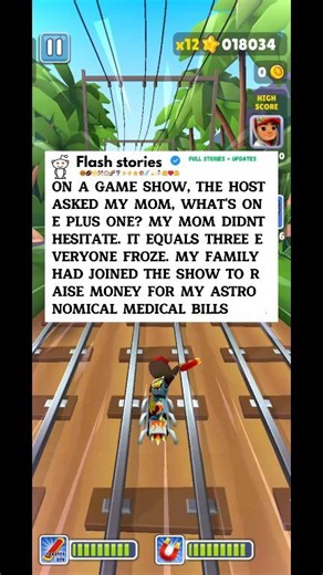On a game show, the host asked my mom, what's one plus one? My mom didn't hesitate. It equals three. Everyone froze. My family had joined the show to raise money for my astronomical medical bills | Flash Stories