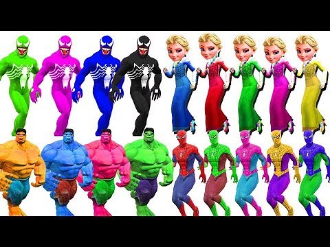 Superheroes babies Gets Colors Faces Spiderman Hulk Frozen Elsa Vs Joker Venom Superheroes Cartoons