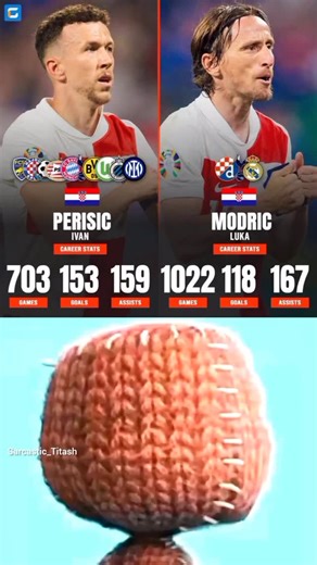 G Titash on Instagram: "🇭🇷 Ivan Perišić career stats: 🏟️ 782 Games ⚽ 184 Goals 🎯 163 Assists 🇭🇷 Luka Modrić career stats: 🏟️ 1022 Games ⚽ 118 Goals 🎯 167 Assists Legends. 🇭🇷❤️"