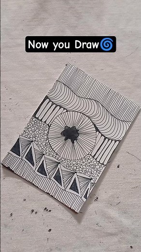 Day 470||Geometric & Organic Mix Doodle|Easy Pattern Stacking Tutorial 🌼🔺 #omayadoodles #fy #shorts